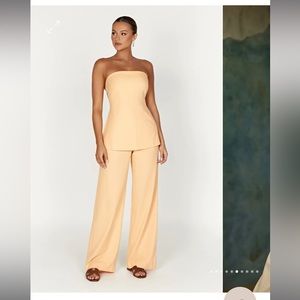 Meshki Aieleen Linen Strapless Top and pants